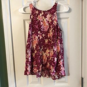 Pink floral old navy tank top